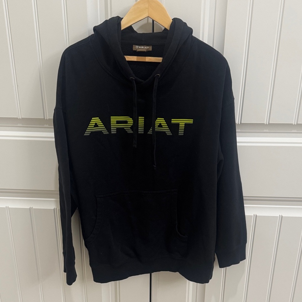 Ariat Black Hoodie with Green Logo